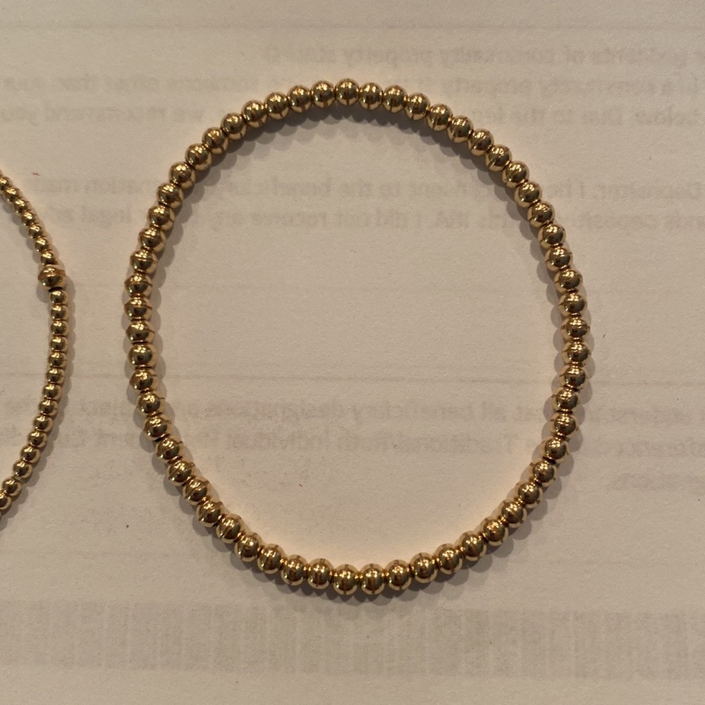 Karen Lazar 2mm and 3mm Gold Filled 6.25 measurement bracelets